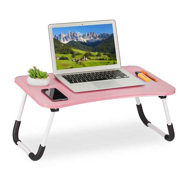 Relaxdays LAPTOPSTOLEK Růžový skládací