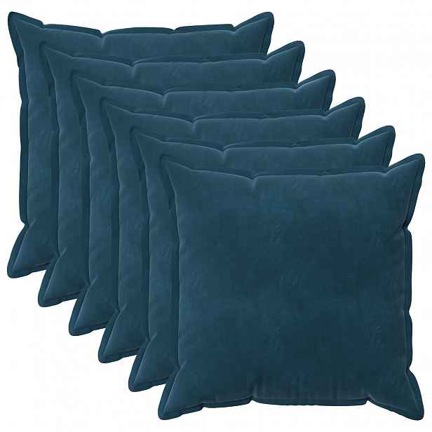 vidaXL Povlak na polštář 6 pcs HOUTEN Modrá 65 x 65 cm Samet