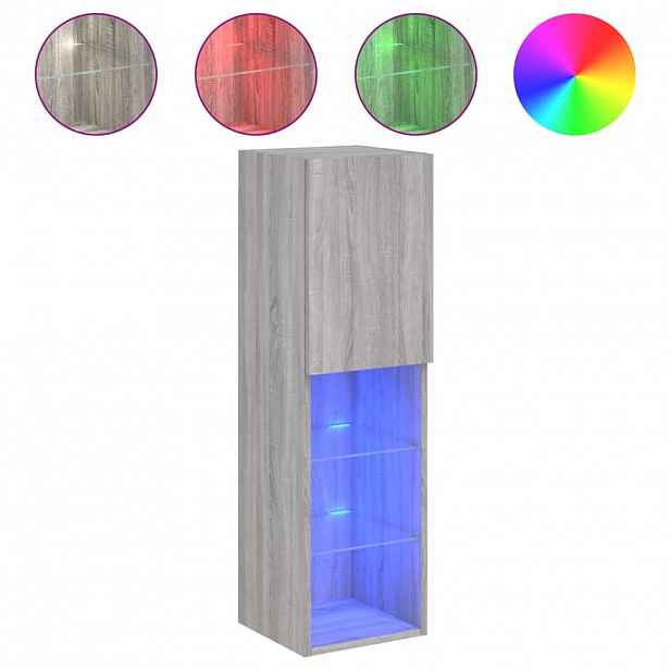 vidaXL TV skříňka s LED osvětlením šedá sonoma 30,5 x 30 x 102 cm