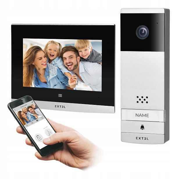 Bezdrátový videodomofon sada WiFi 7" monitor kamera Led Hd extel