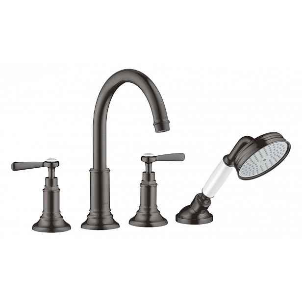 Axor Montreux - Vanová baterie 4-otvorová instalace na sokl, kartáčovaný černý chrom 16554340