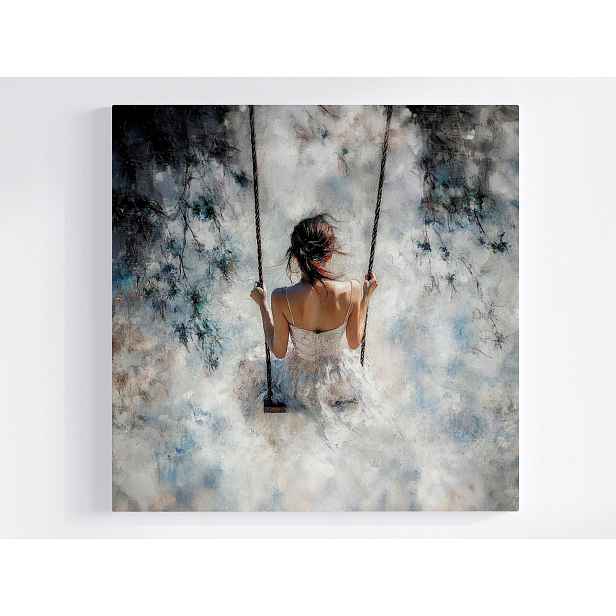 Obraz Na Plátně Canvas Portrét Žena Dívka Houpačka Relaxace 50x50