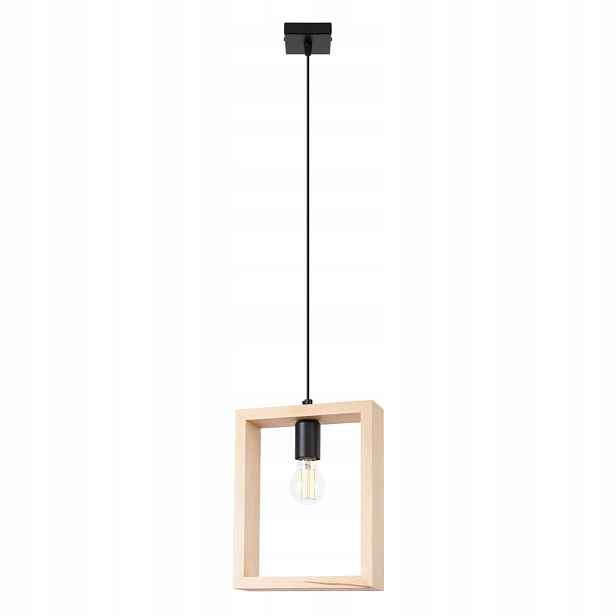 Sollux Závěsná lampa dřevěný rámeček hnědý skandinávský nad ostrovní stůl