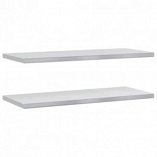 vidaXL Nástěnné police 2 ks 100 x 40 cm stříbrné nerezová ocel