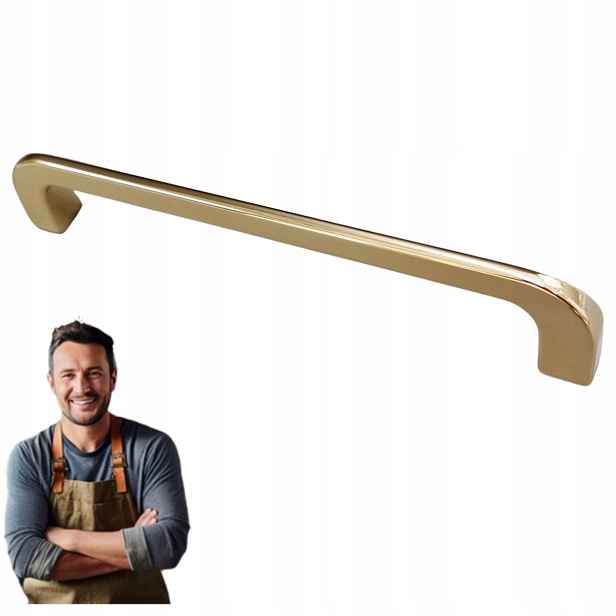 Nábytková Úchytka do skříňky Spello, zásuvky, 160 mm, zlatý lesk