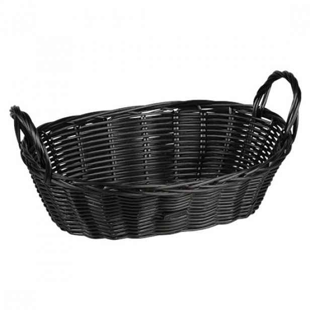 Oválný košík na chleba, plast, 29 x 18 cm, černý - Kesper