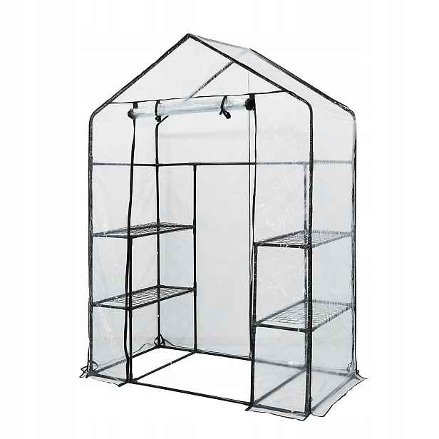 Skleník 143x73x195 cm vertikální na zahradu fólie Pvc kovová konstrukce Neo