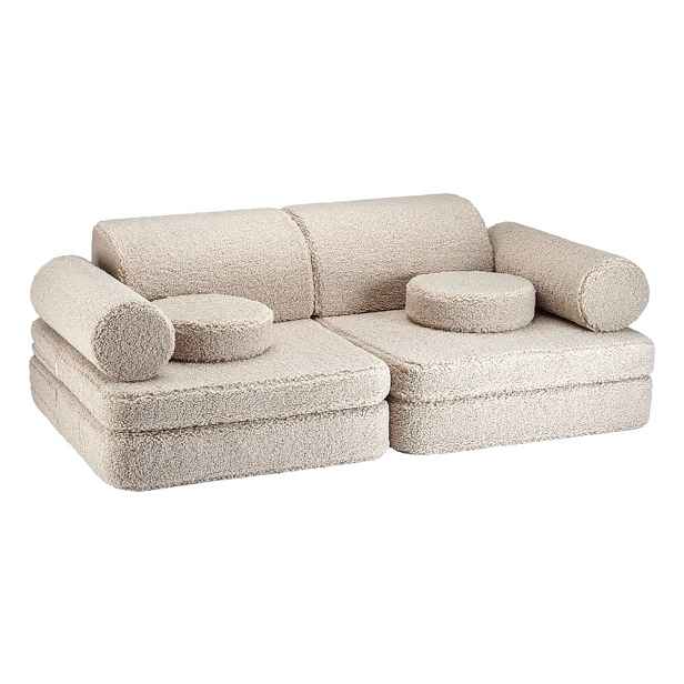 Světle hnědá dětská pohovka z textilie bouclé 132 cm Settee – Wigiwama