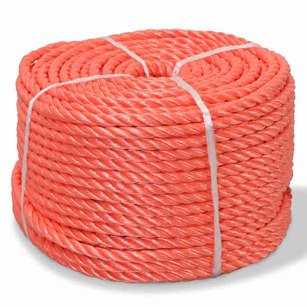 vidaXL Kroucené lano z polypropylenu 16 mm 100 m oranžové