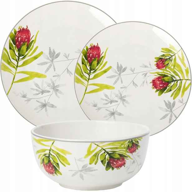 Jídelní servis porcelánový Florina Protea 18 ks, sada talířů pro 6 osob