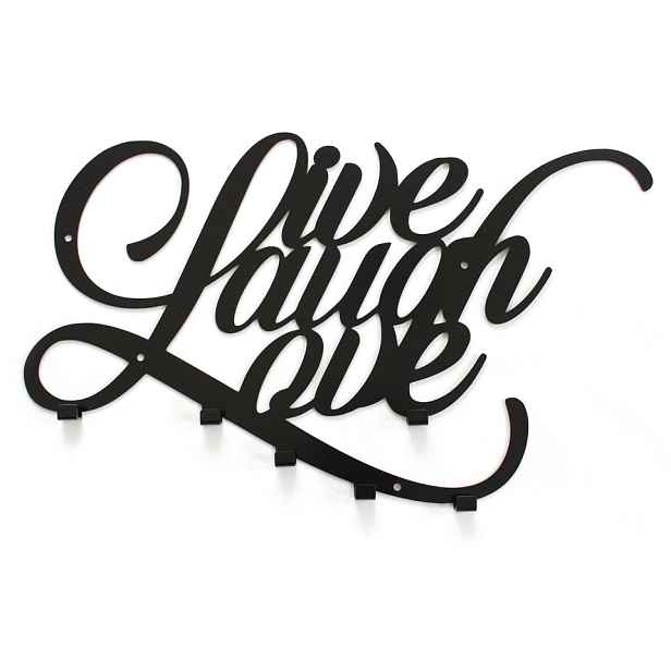 decolicious_pl nástěnný věšák z kovu Live Laugh Love