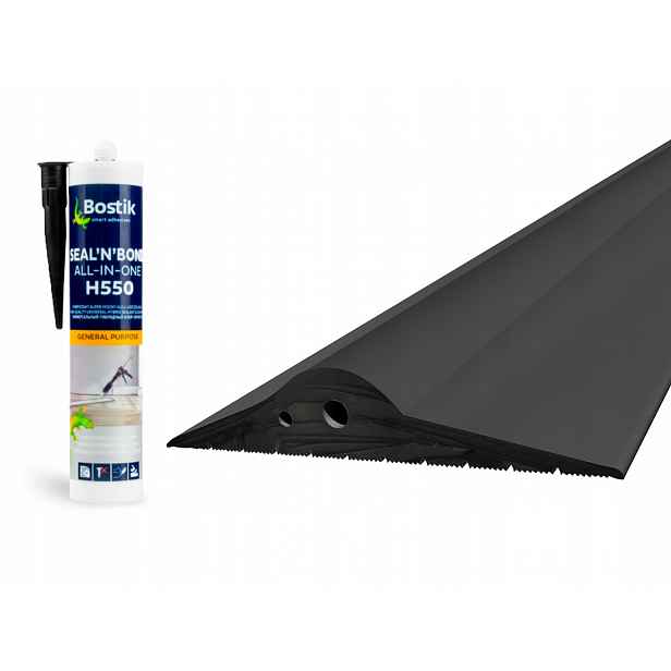 Garážové Těsnění 15x80 práh pro garážová vrata gumový prah 4 m Lepidlo
