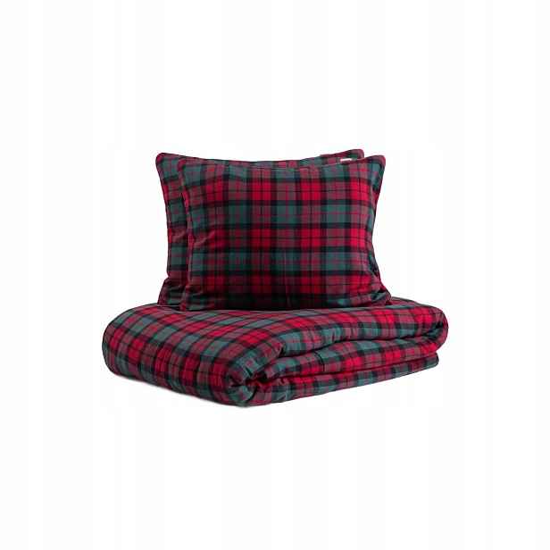 Povlečení Tartan flanelové z barvených kostkovaných nití 160x200 2*50x60 Homla