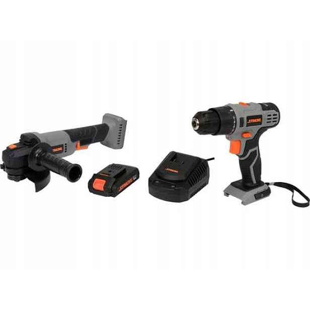 Sthor Sada Úhlová Bruska 125mm Akumulátorový Šroubovák 20V 2Ah 78097