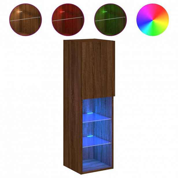 vidaXL TV skříňka s LED osvětlením hnědý dub 30,5 x 30 x 102 cm