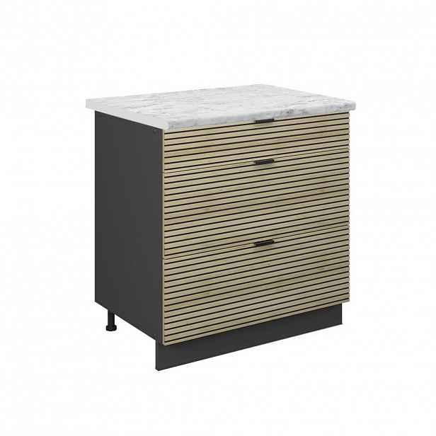 Vicco SPODNÍ SKŘÍŇKA KUCHYŇSKÉ LINKY Fame-Line Dubový panel 80 cm se 3 zásuvkami, PD Mramor