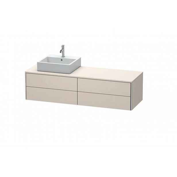 Duravit XSquare - Umyvadlová skříňka 160x55x40 cm, 4 zásuvky, Taupe Matt XS4914L8383