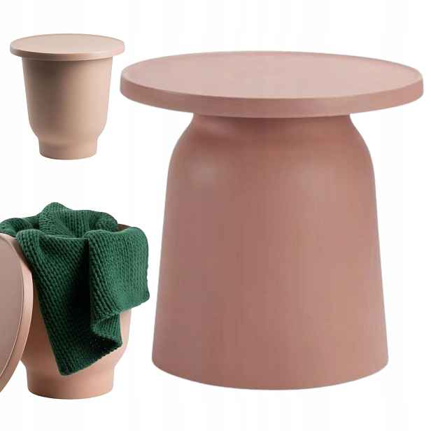 Kávový stolek OTTO1 Růžový Loft do obývacího pokoje zahrady kulatý 47 cm Glamour