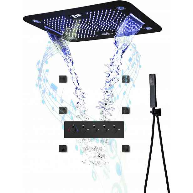 Sprchový Systém Dešťová Sprcha Led Lampa Bluetooth Reproduktor Termostat