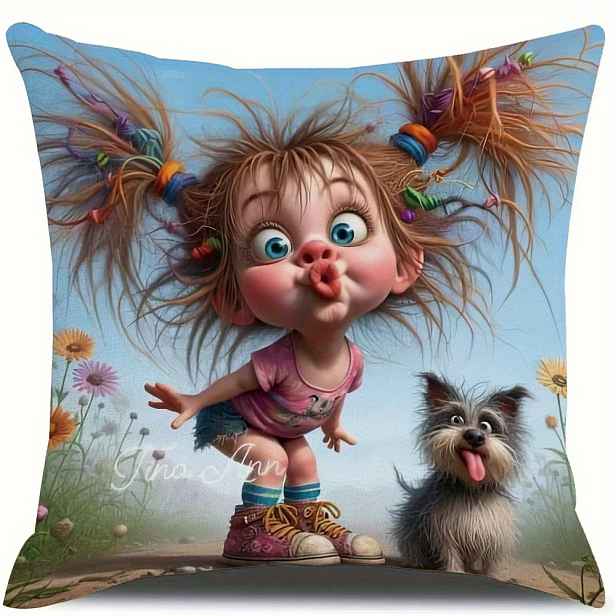 TEMU 1 Moderní Polštářový Potah, 18x18 Palců, Zvířecí , Pratelný Polyester, Zip Uzavírání, Univerzální Dekorace do Místnosti, Umělecká Domácí Výzdoba
