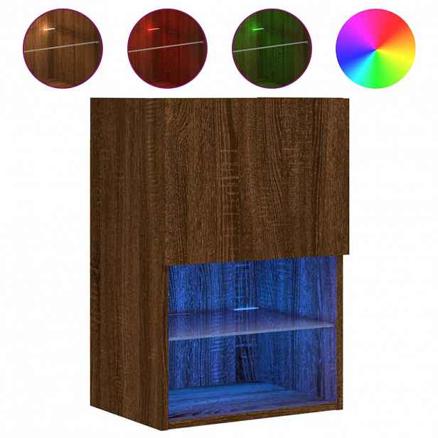 vidaXL TV skříňka s LED osvětlením hnědý dub 40,5 x 30 x 60 cm