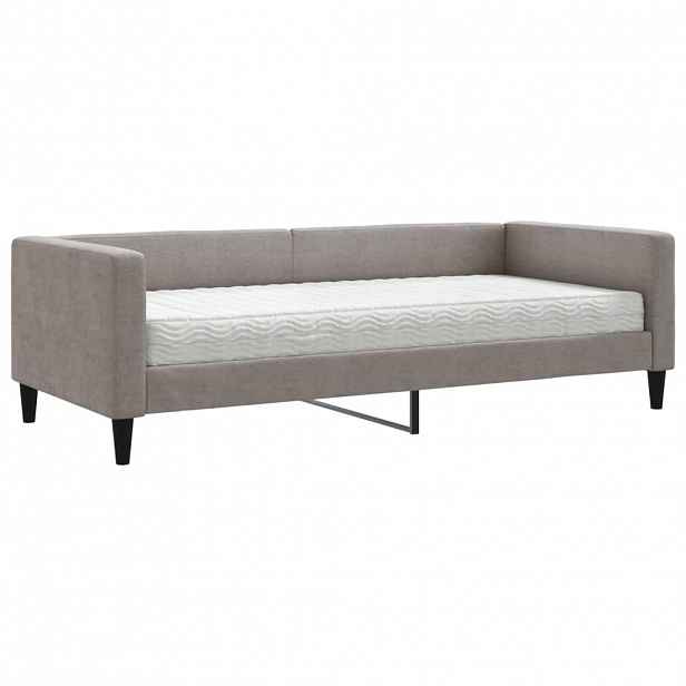 vidaXL Válenda s matrací taupe 90 x 200 cm textil