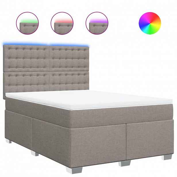 vidaXL Box spring postel s matrací taupe 140x200 cm textil