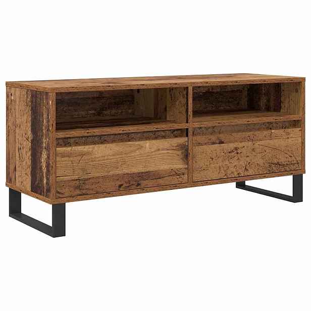 vidaXL Televizní skříň se zásuvkou Staré dřevo 100 x 34,5 x 44,5 cm