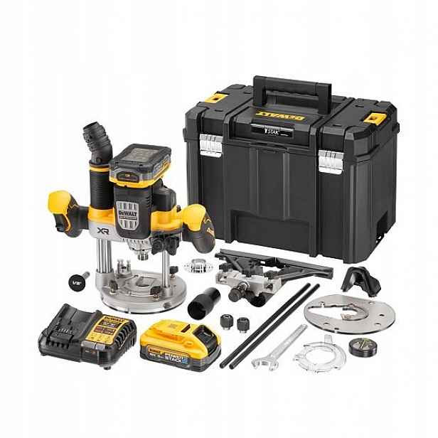DeWalt DCW620H2 aku bezuhlíková horní fréza 18V/2*5Ah, kleštiny 8+12mm, 110