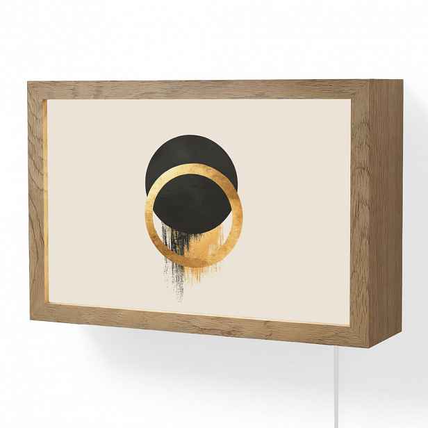 OnlyWow NÁSTĚNNÁ LAMPA Abstraktní design - Černý kruh - Skvrny od barvy 30x20 cm