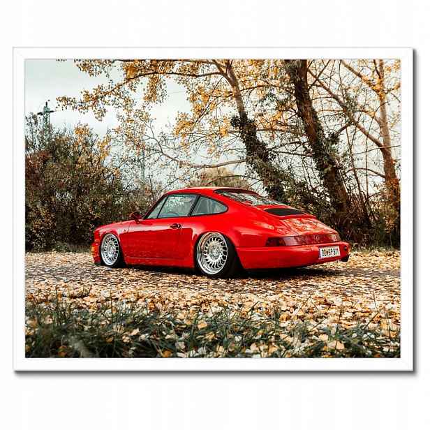 Plakáty v rámu 50x40 Červené Porsche Auto