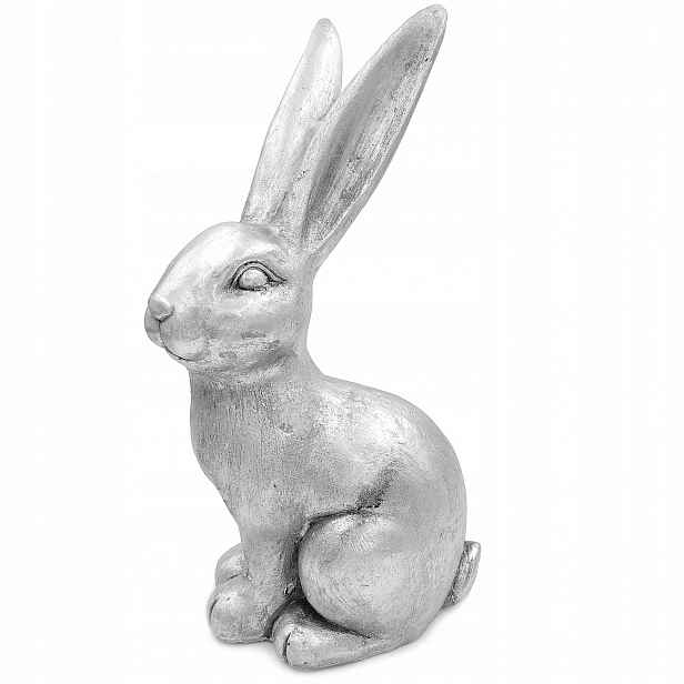 Velikonoční Zajíček Stříbrný Velký Vánoční Dekorace Figurka 50 cm