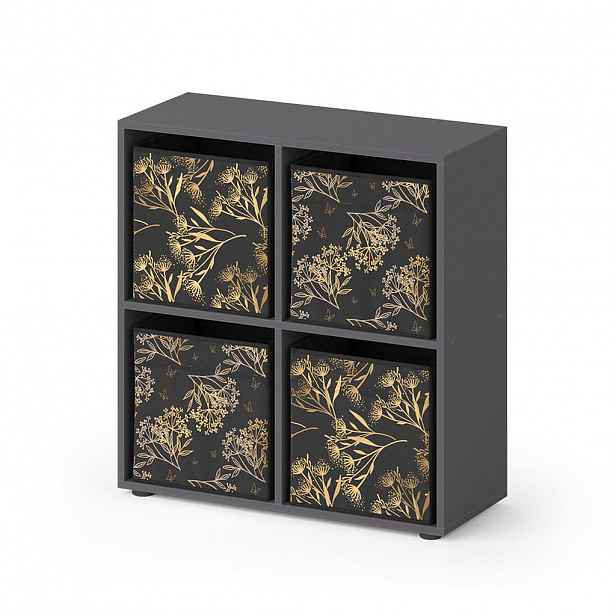 Vicco DĚLICÍ STĚNA Tetra Černá 72.6 x 72 cm se 4 skládacími boxy opt.1