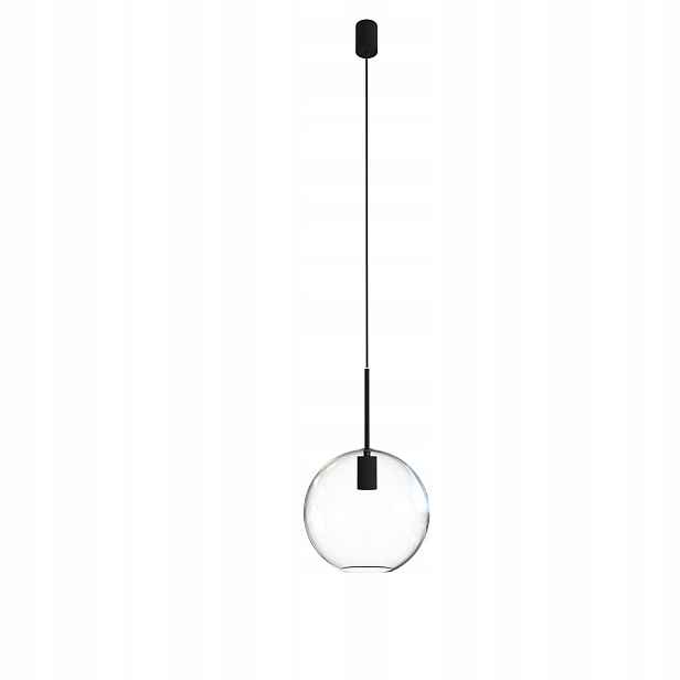 Závěsná lampa černá skleněná koule 25 cm nad stůl ostrov Sphere Nowodvorski