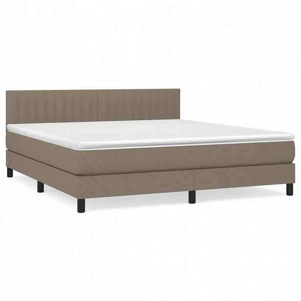 vidaXL Box spring postel s matrací taupe 180x200 cm textil