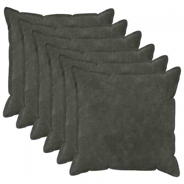 vidaXL Povlak na polštář 6 pcs HOUTEN Antracitová 65 x 65 cm