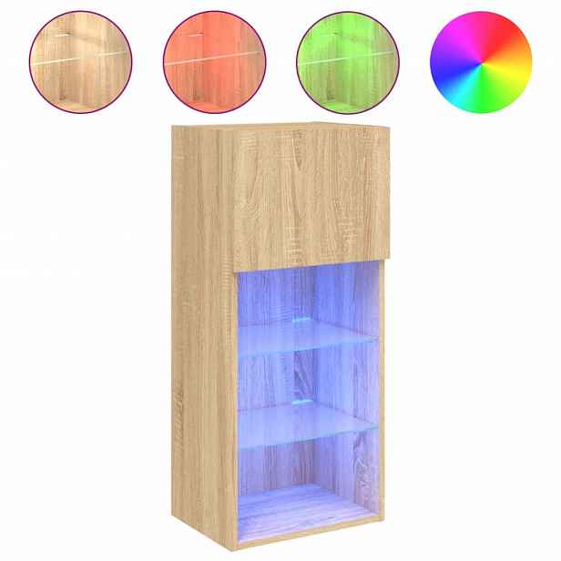 vidaXL TV skříňka s LED osvětlením dub sonoma 40,5 x 30 x 90 cm