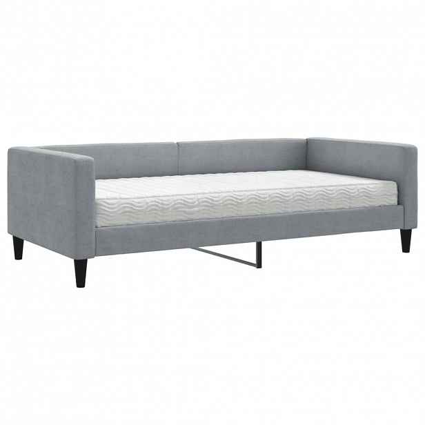vidaXL Válenda s matrací světle šedá 100 x 200 cm textil