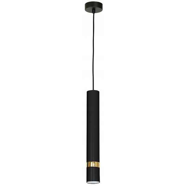 Závěsná lampa Reno Černá Zlatá 1xGU10 minimalistický obývací pokoj