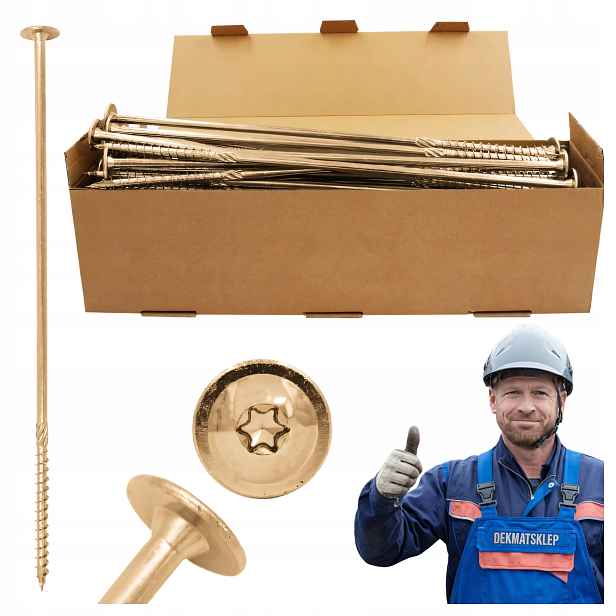 Tesařské Vruty Do Dřeva 8x320 Talířové Torx 50 Ks WCT-08320 Azmet