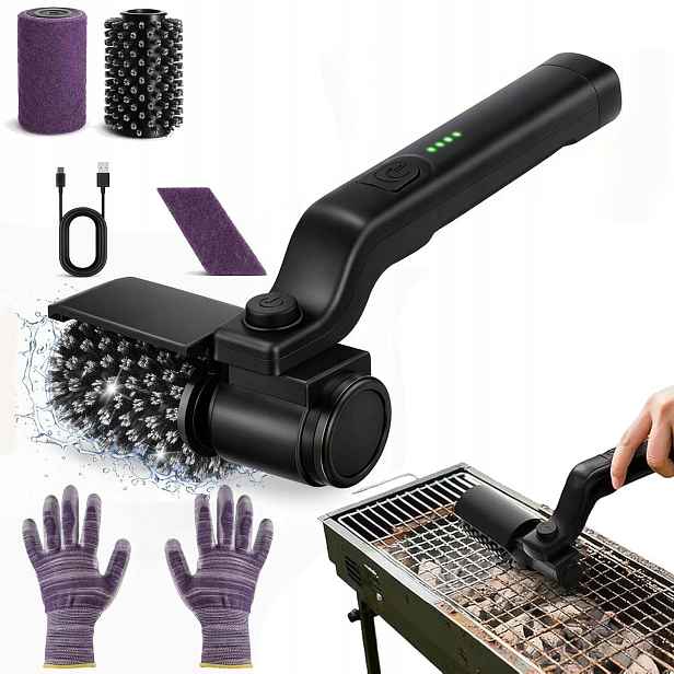 Elektrický Kartáč Na Gril, Nástroj Na Čištění Grilu Rukavice