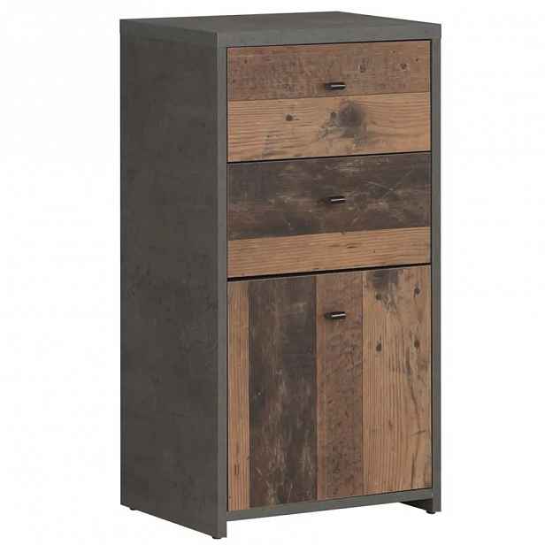 Komoda BEST CHEST old wood vin/beton 1D2S SQNK211-C764