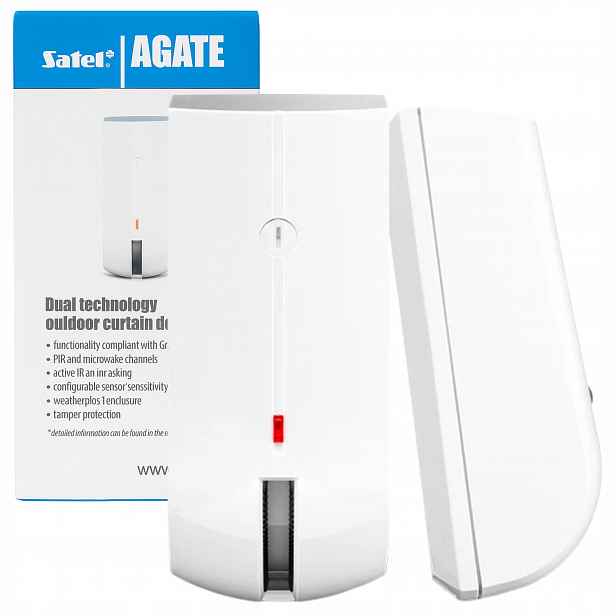 Venkovní detektor Pir+mw Satel Agate duální antimaskingová clona Ir IP54