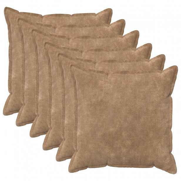 vidaXL Povlak na polštář 6 pcs HOUTEN Taupe 65 x 65 cm