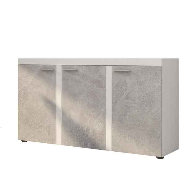 MASSENO KOMODA RITMO, 149x40x82 cm se 3 dvířky, bílá