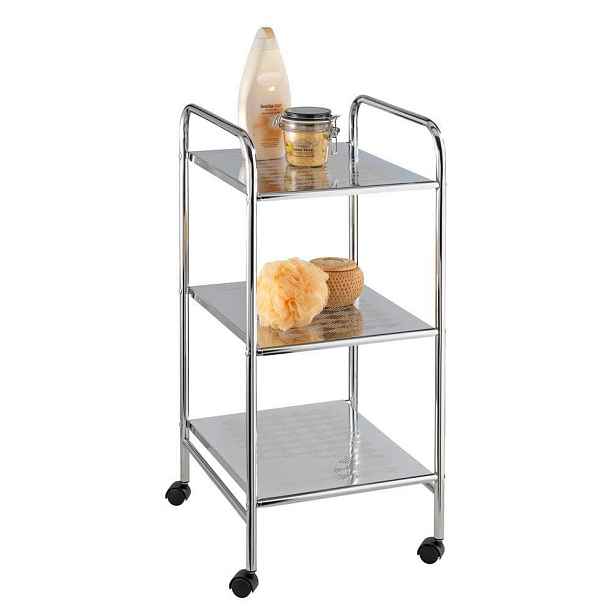 Koupelnový Regál na kolečkách Pojízdný Vozík Do Koupelny 32x71 cm Wenko