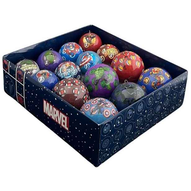 Marvel Vánoční koule Avengers Thor, Hulk, Iron Man, ø 7,5 cm, sada 14 ks