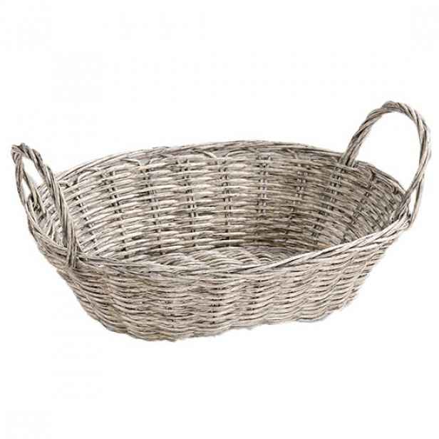 Oválný košík na chleba, plast, 29 x 18 cm, šedý - Kesper