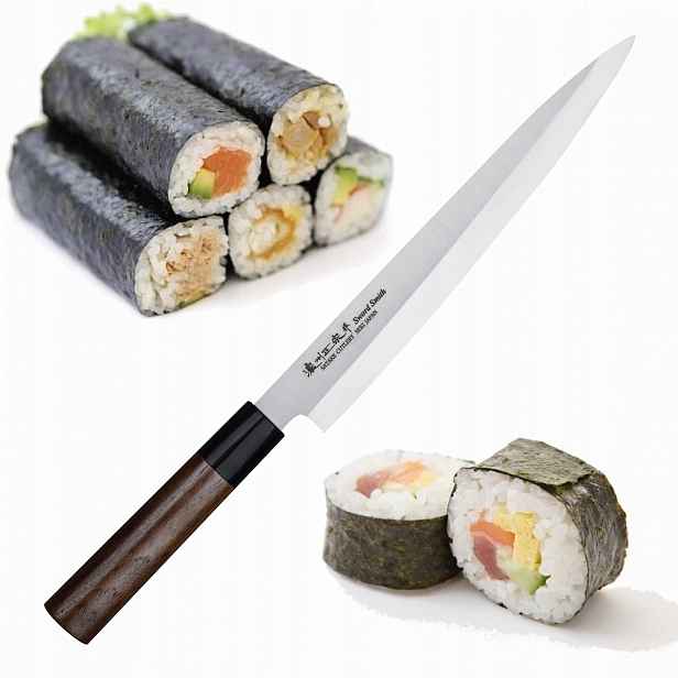 Satake nůž Kenta Walnut Japonský Nůž Yanagi Sashimi na sushi 21 cm