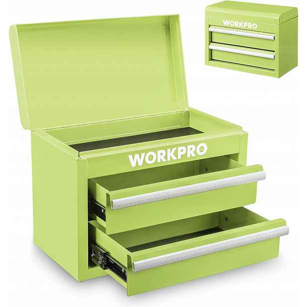Workpro Kovová Skříňka Se 2 Zásuvkami Zelená Avokádová 27,5X15X20,8